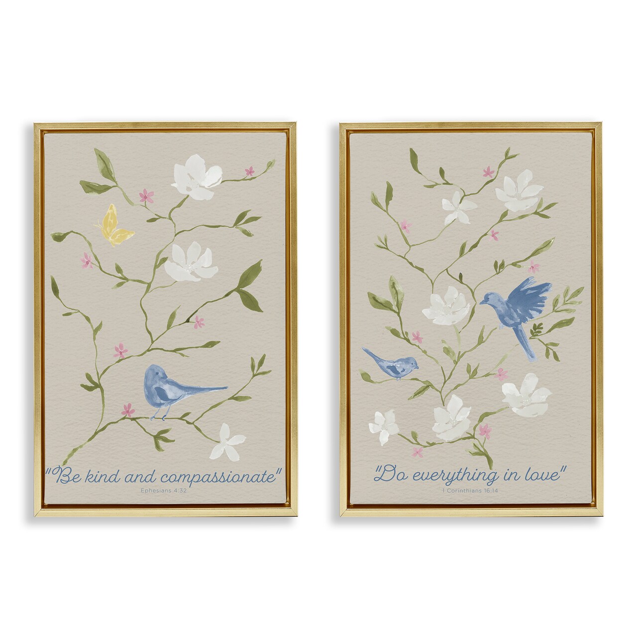 Stupell Industries Floral Comforting Proverbs 2pc Floating Frame Set Design by Lucille Price
